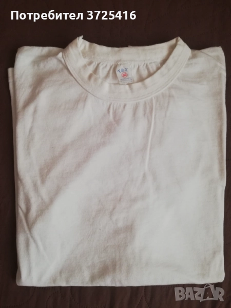 Мъжка нова бяла тениска, памучна, размер 50, снимка 1