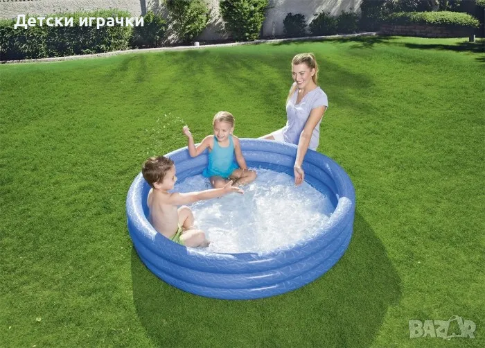  Надуваем басейн Bestway 152 х 30 см, неон мат, син/червен, снимка 1