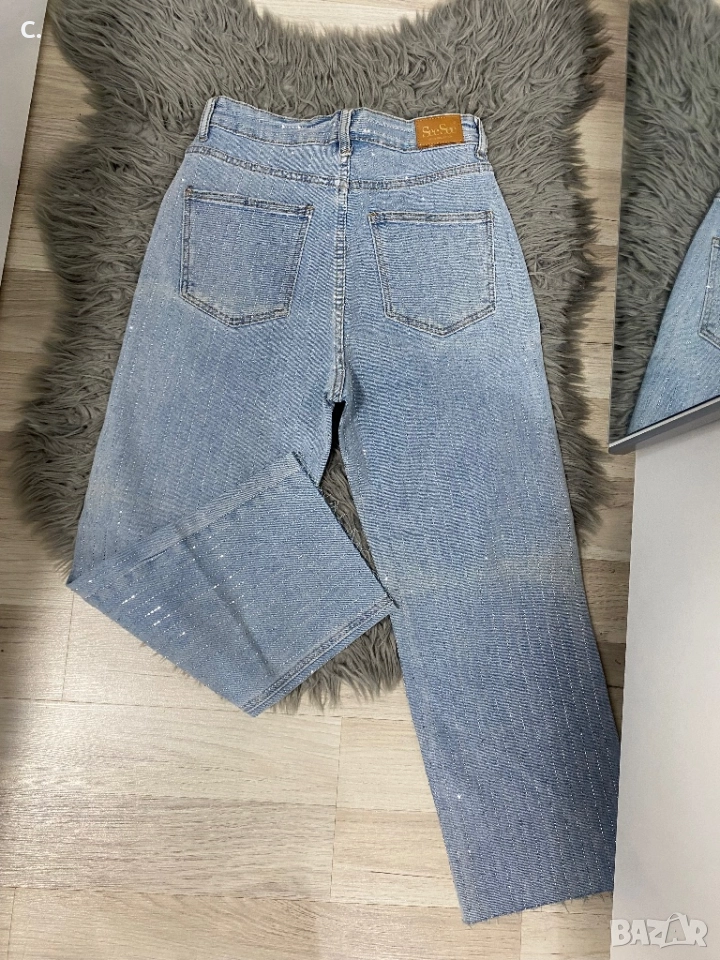 Дамски дънки с камъни, снимка 1