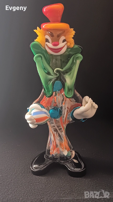 Фигурка клоун изработена от Муранско стъкло , снимка 1
