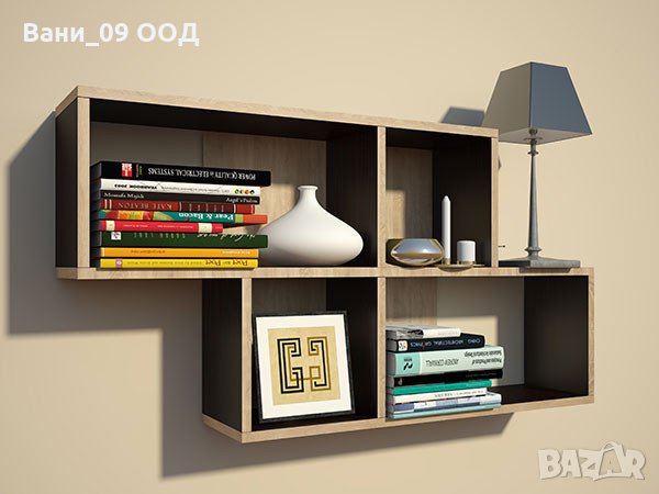 Красива стенна етажерка с гръб, снимка 1