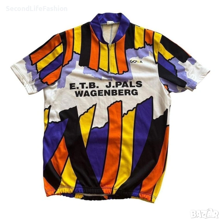 Винтидж мъжка колоездачна фланелка Gowa от 90-те години, Wagenberg Dutch XL Вело тениска с цип , снимка 1