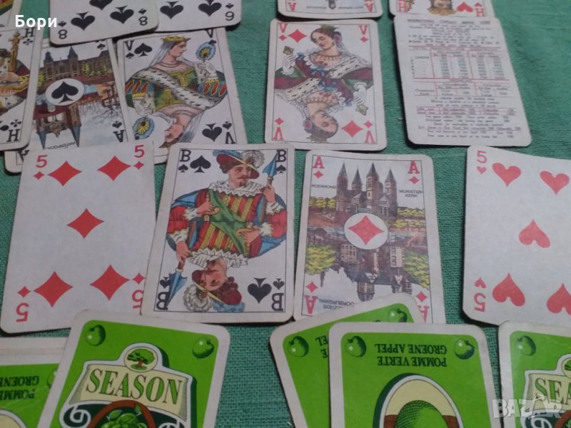 Стари Холандски карти season pomme verte groene appel, снимка 1