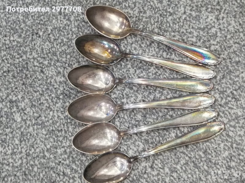6 бр. сребърни лъжици 1900-1940г, снимка 1