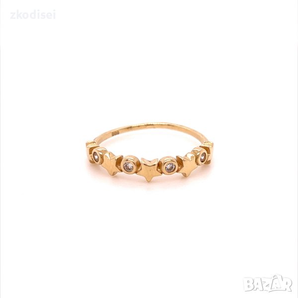 Златен дамски пръстен 1,62гр. размер:56 14кр. проба:585 модел:20025-2, снимка 1