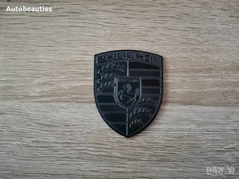 алуминиев черен стикер Порше Porsche, снимка 1
