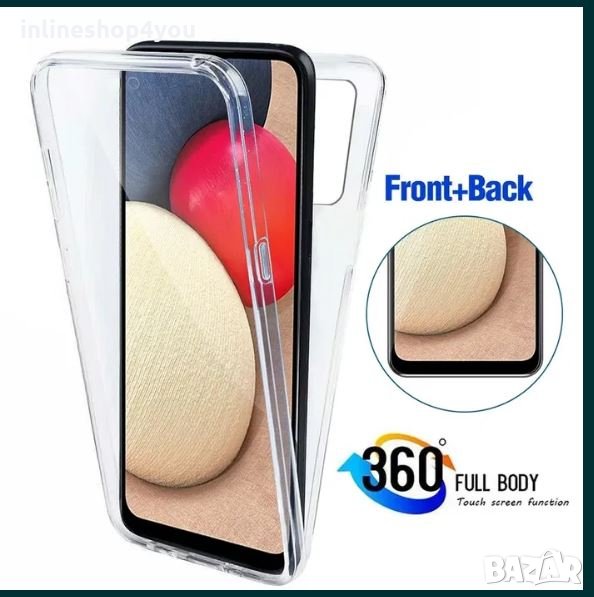 Силиконов 360° Градуса Кейс за Samsung Galaxy A12 прозрачен, снимка 1