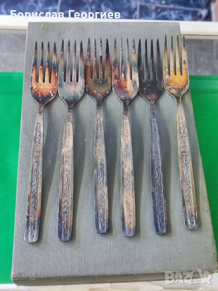 Руски посребрени вилици шест броя, снимка 1