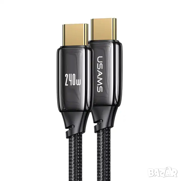 Кабел USAMS US-SJ581 U82 Type-C 240W PD3.1.2 метра / черен, снимка 1