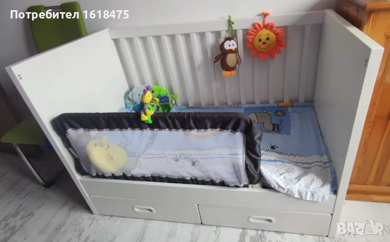Бебешко/Детско креватче с две нива ИКЕА+подаръци матраче и комарник, снимка 1