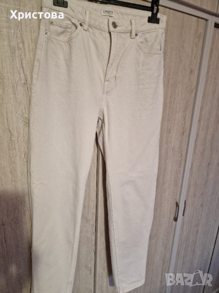 MOM JEANS дънки в цвят екрю - 15,00лв., снимка 1