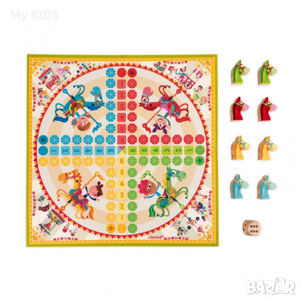 детска игра Не се сърди човече с кончета Janod, снимка 1