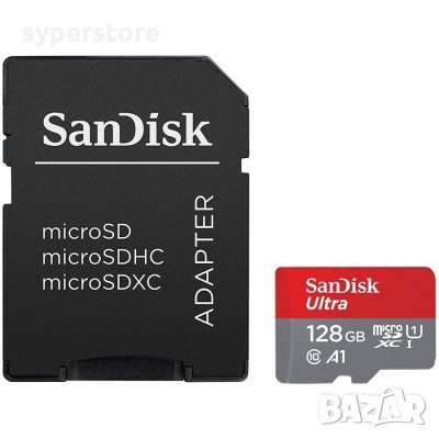 ФЛАШ КАРТА SD MICRO 128GB SanDisk SDSQUAR-128G-GN6MA, Micro SDXC, + SD Adapter + Memory Zone App, снимка 1