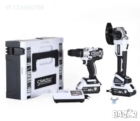 Акумулаторен Винтоверт и Безчетков Ъглошлайф STAHLMAYER PRO 36V 8,0AH, снимка 1