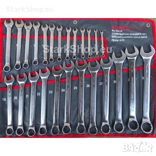 25бр. Прави звездогаечни ключове FORCEKraft 6-32mm, снимка 1