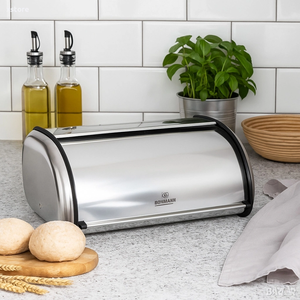 Кутия за хляб Bohmann, 36х24х15см /43.5x27.5x18.5см, неръждаема стомана, снимка 1