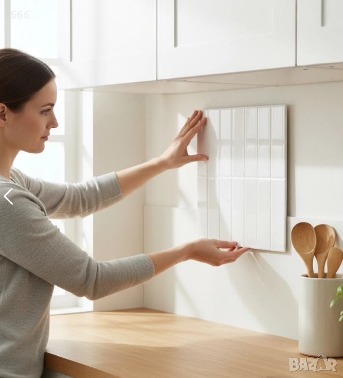 3D самозалепващо се стенно покритие тип плочки – пакет от 10 броя (30×23 см), снимка 1