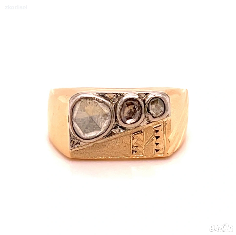 Златен мъжки пръстен 7,15гр. размер:61 14кр. проба:585 модел:36413-3, снимка 1