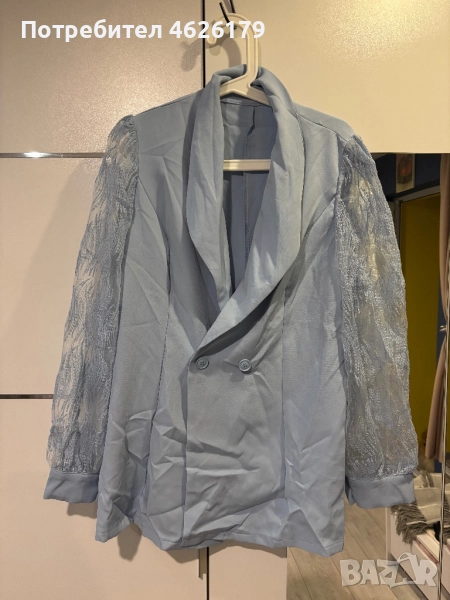 Синьо дамско сако XL, снимка 1