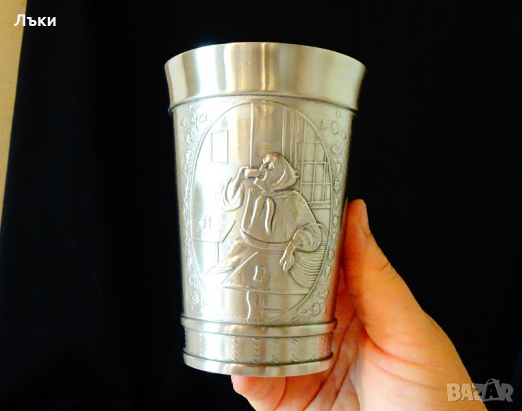 Калаена чаша,халба от калай 11.5 см.,300 мл. , снимка 1