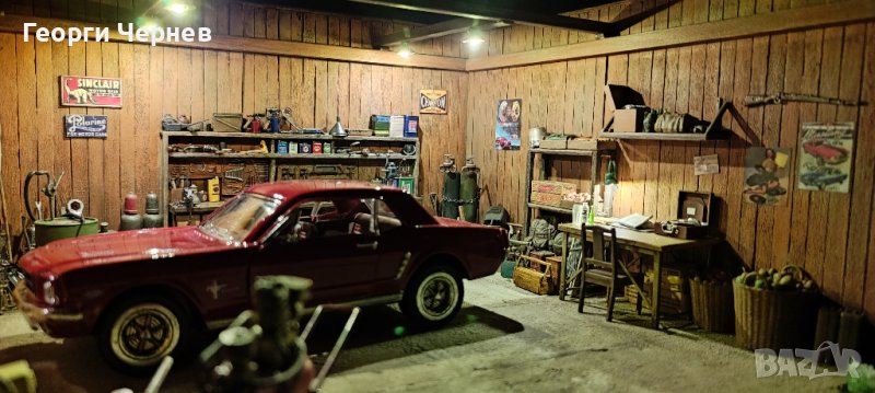 Диорама гараж - умален макет на гараж с мащаб 1/35, снимка 1