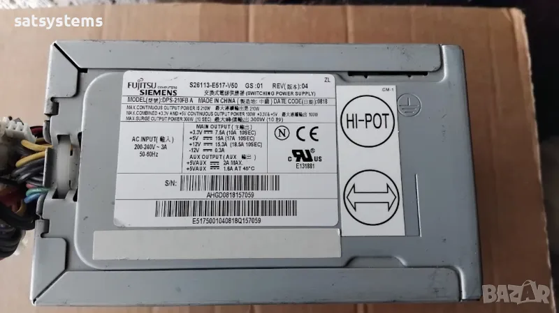 Компютърно захранване 300W FujitsuSiemens DPS-210FB A  80mm FAN, снимка 1