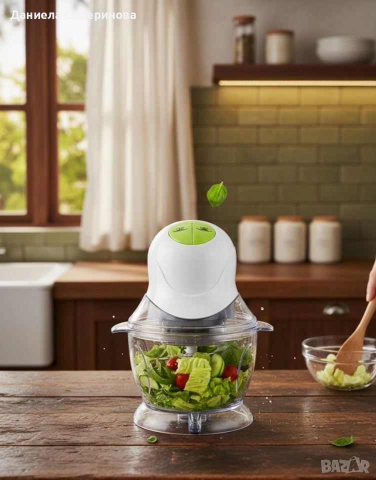 Чопър/Зеленчукорезачка Rosberg R51111A, 400W, 1 литър, 2 скорости, Бял , снимка 1