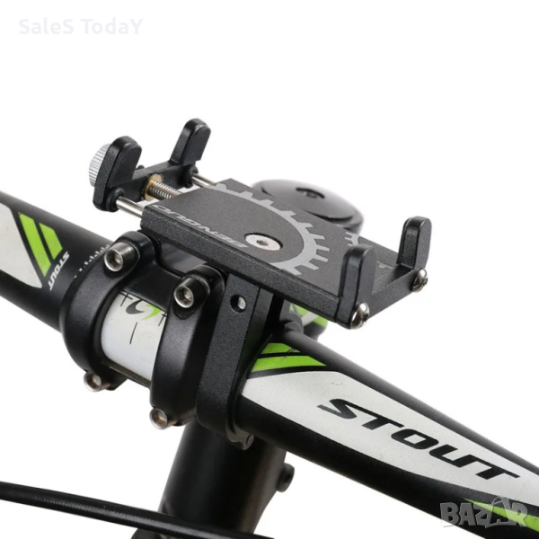 Алуминиева стойка за телефон за велосипед, мотор, АТВ, 50/100мм, черен, снимка 1