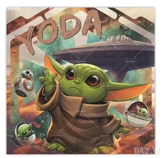 10 бр Йода Yoda Star Wars Междузвездни войни парти салфетки рожден ден, снимка 1