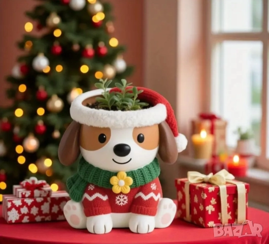 Молд кашпа коледно кученце 