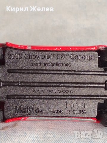 Метална количка CHEVROLET SS MADE IN CHINA рядка за КОЛЕКЦИЯ ДЕКОРАЦИЯ 37550, снимка 9 - Колекции - 40696787
