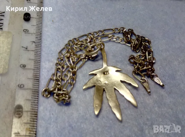 ФЛОРАЛЕН СРЕБЪРЕН МЕДАЛЬОН със СРЕБЪРЕН ЛАНЕЦ СРЕБРО 925 ITALY КАРТИЕ ПЛЕТКА 25760, снимка 9 - Колиета, медальони, синджири - 50354689