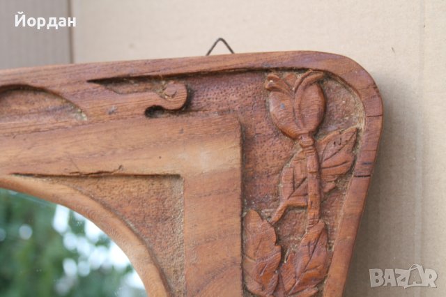 Стара дъбова рамка с огледало /1940 година/, снимка 5 - Антикварни и старинни предмети - 42357166