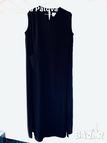 Дълга черна свободна рокля MARQUE NOIRE, снимка 4 - Рокли - 34240284