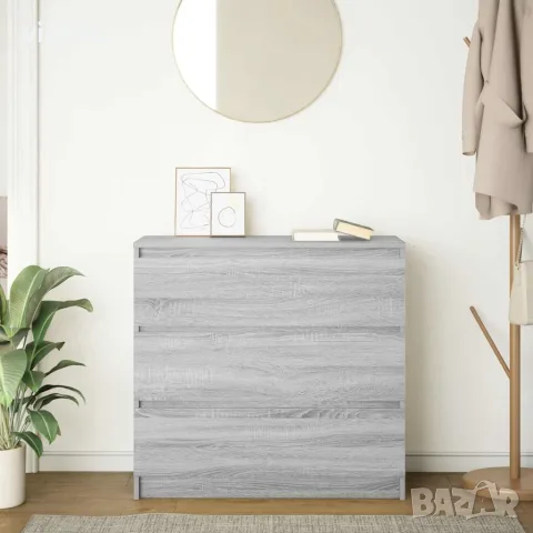 vidaXL Сайдборд, сив сонома, 80x35x76 см, инженерно дърво, снимка 3 - Бюфети - 56148391