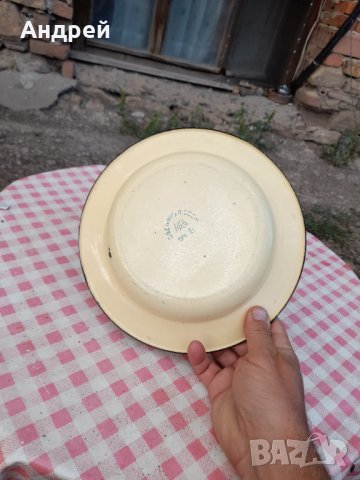 Стара емайлирана паница #11, снимка 4 - Антикварни и старинни предмети - 33961436