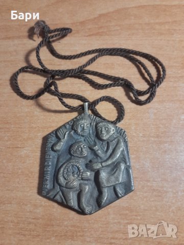 Рядък стар католически бронзов медальон, снимка 2 - Колекции - 42832380