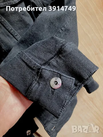 НОВО дънково яке, черно, кройка тип риза, 4 джоба, много леко и удобно, 99% памук, снимка 6 - Якета - 50411165