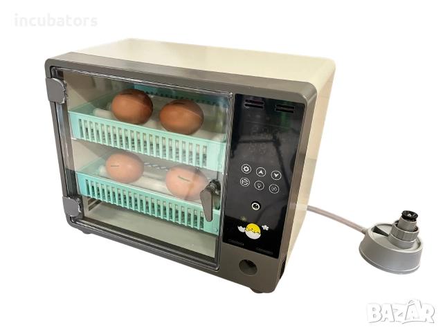 Инкубатор за яйца, 24 яйца, автоматичен контрол на влажността, PID контрол на температура 