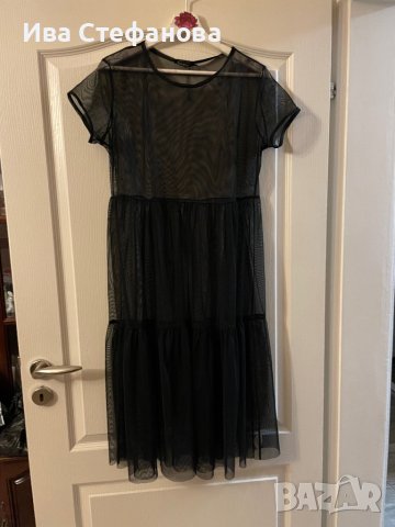 Нова елегантна плажна прозрачна черна рокля Boohoo волани , снимка 6 - Рокли - 40633660