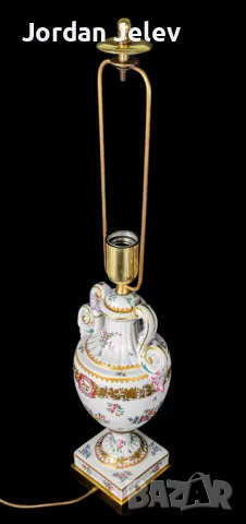 Порцеланова лампа от Porcelaine de Paris., снимка 4 - Настолни лампи - 50295538