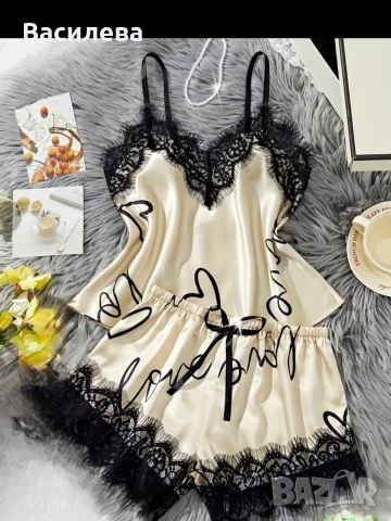 Сатенена пижама , снимка 3 - Пижами - 54196258