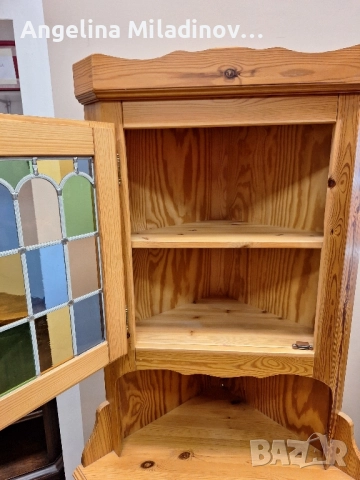 Винтидж ъглова витрина масив , снимка 7 - Секции и витрини - 51607247