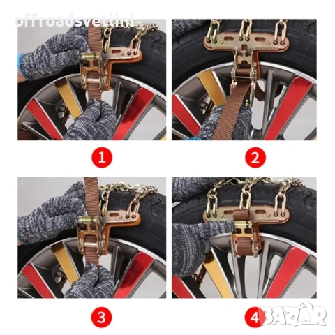 Комплект 8 броя метални вериги за сняг – надеждно и безопасно решение, снимка 2 - Аксесоари и консумативи - 52406252