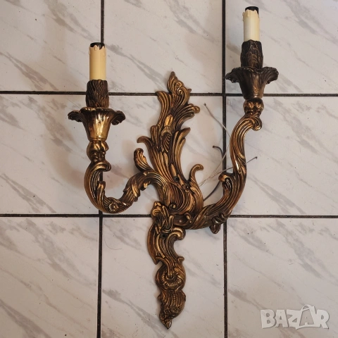 Масивен бронзов аплик стил Рококо. , снимка 2 - Антикварни и старинни предмети - 53201110