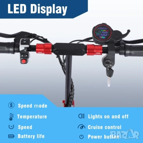 Електрически скутер, тротинетка със седалка 1200W 18AH, 55 км/ч, снимка 3 - Мотоциклети и мототехника - 51943122