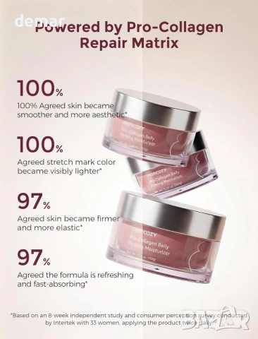 Крем против стрии Momcozy за бременност, стягащ хидратиращ крем с про-колаген, 30 грама, снимка 7 - Козметика за тяло - 54027770