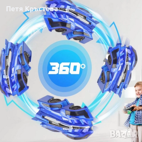 Антигравитационна каскадьорска кола – кара по стени, таван и под Stunt Car 360°, снимка 2 - Коли, камиони, мотори, писти - 52528409