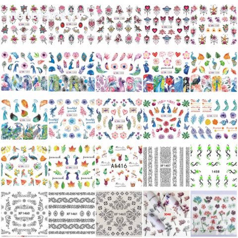 Цветни ваденки цветя за маникюр, снимка 16 - Продукти за маникюр - 19213470