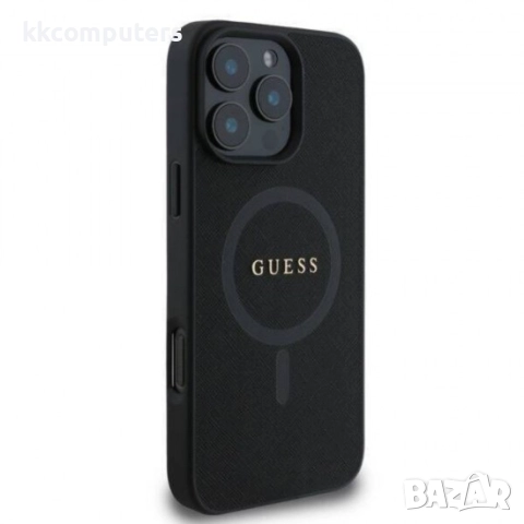 Оригинален кейс Guess Saffiano MagSafe и Протектор За iPhone 16 Pro Max (6.9), Черен, снимка 2 - Калъфи, кейсове - 51962098
